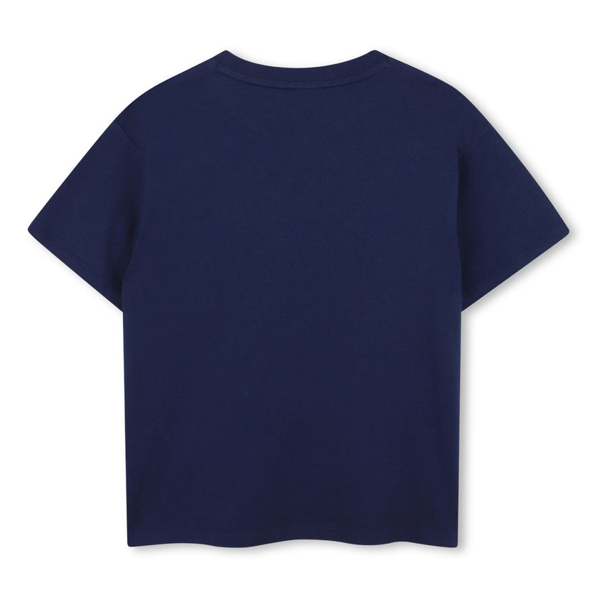 Medieval Blue Paris Embroidered Logo Tee