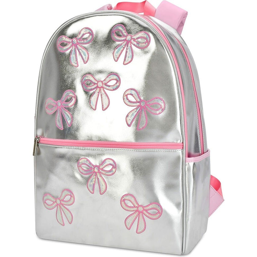 Silver Sequin Bows Backpack