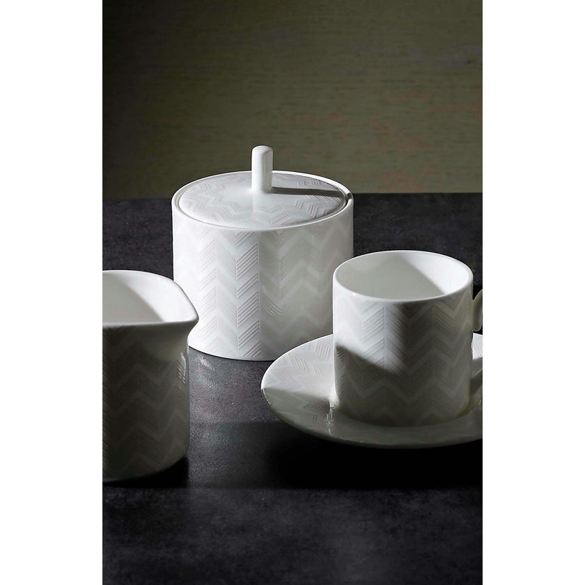 Creamer Zig Zag  White Diam. 3.5"