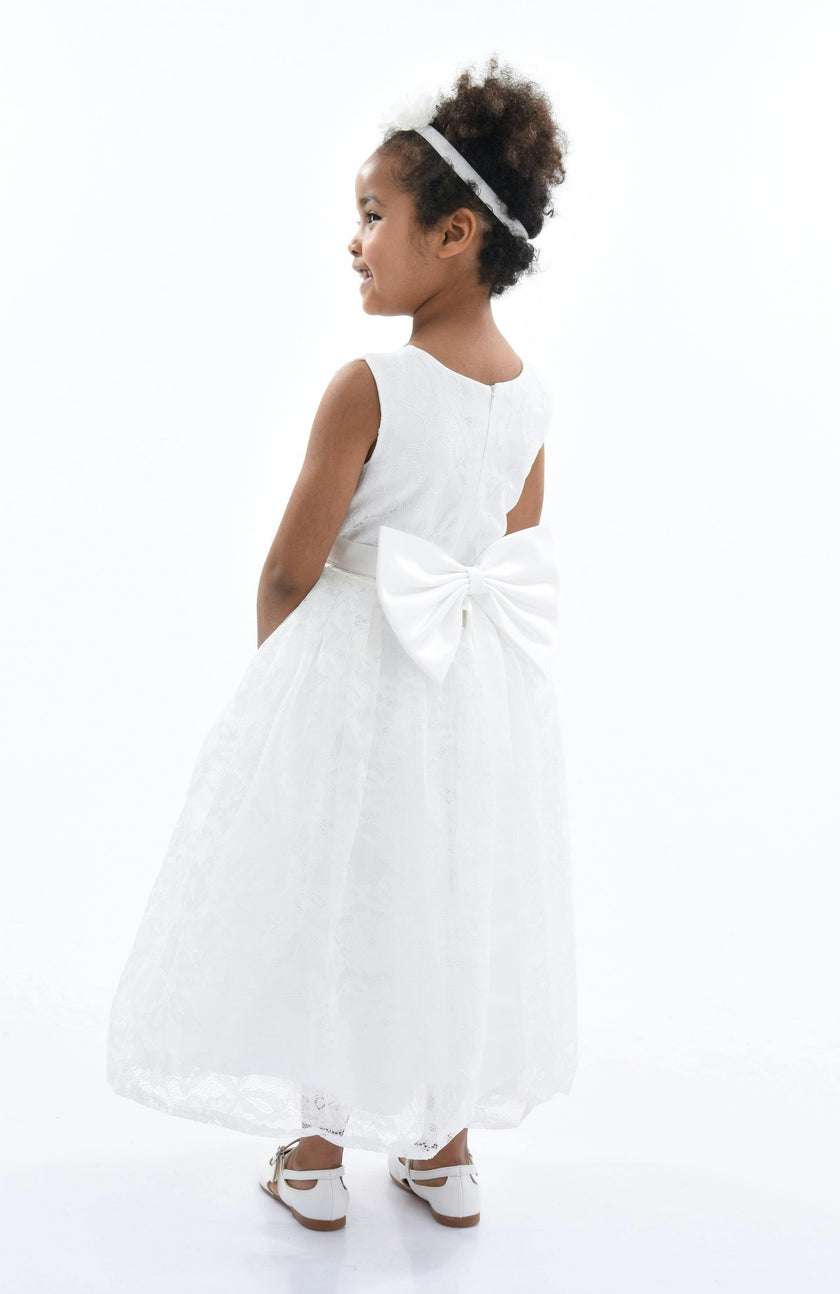 White Rossemere Lace Embroidered Tulle Dress
