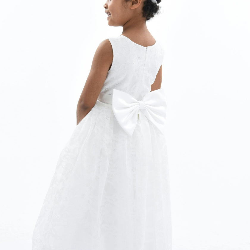 White Rossemere Lace Embroidered Tulle Dress
