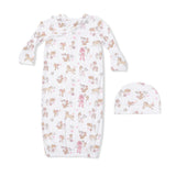 Cowgirl Nursery - Kimono Gown & Ruffle Knotted Hat