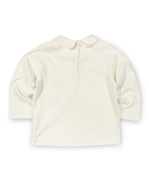 Knit Long Sleeve Blouse With Embroidered Flowers