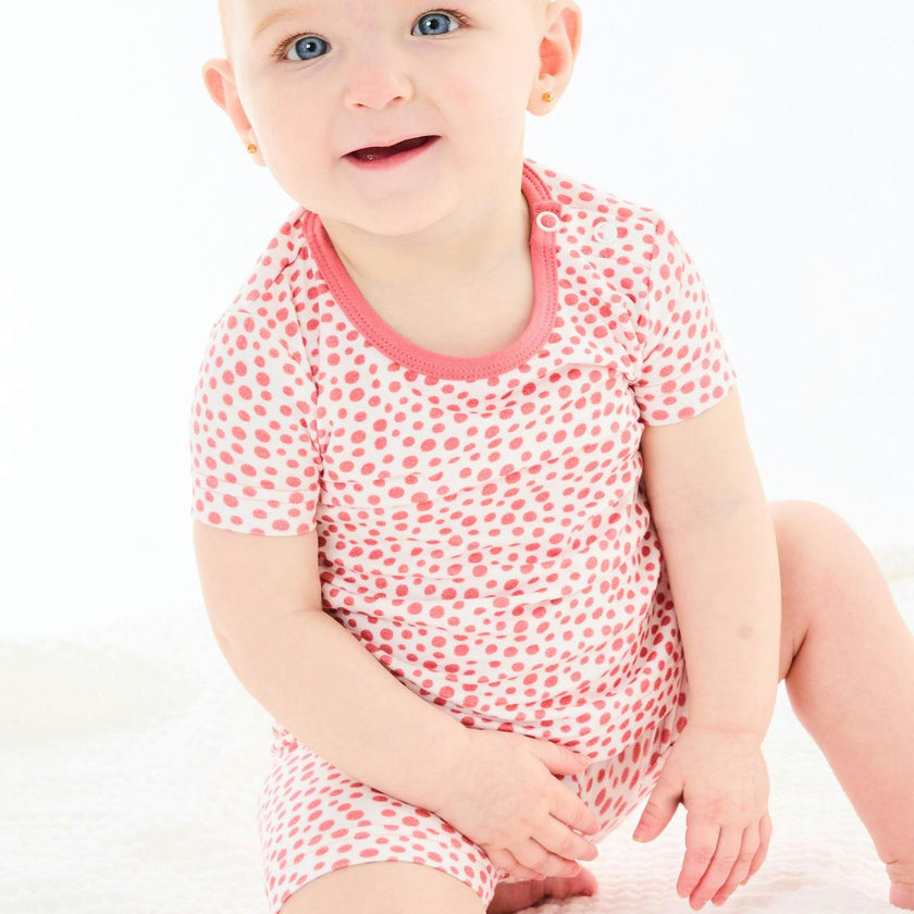 Shorts Pajama Set - Coral Dots