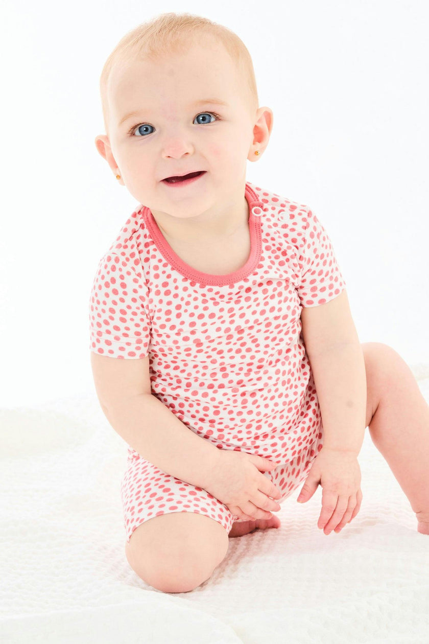 Shorts Pajama Set - Coral Dots