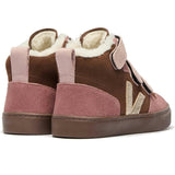 VEJA V-10 Winter Fleece Suede Sneakers - Walnut Bark