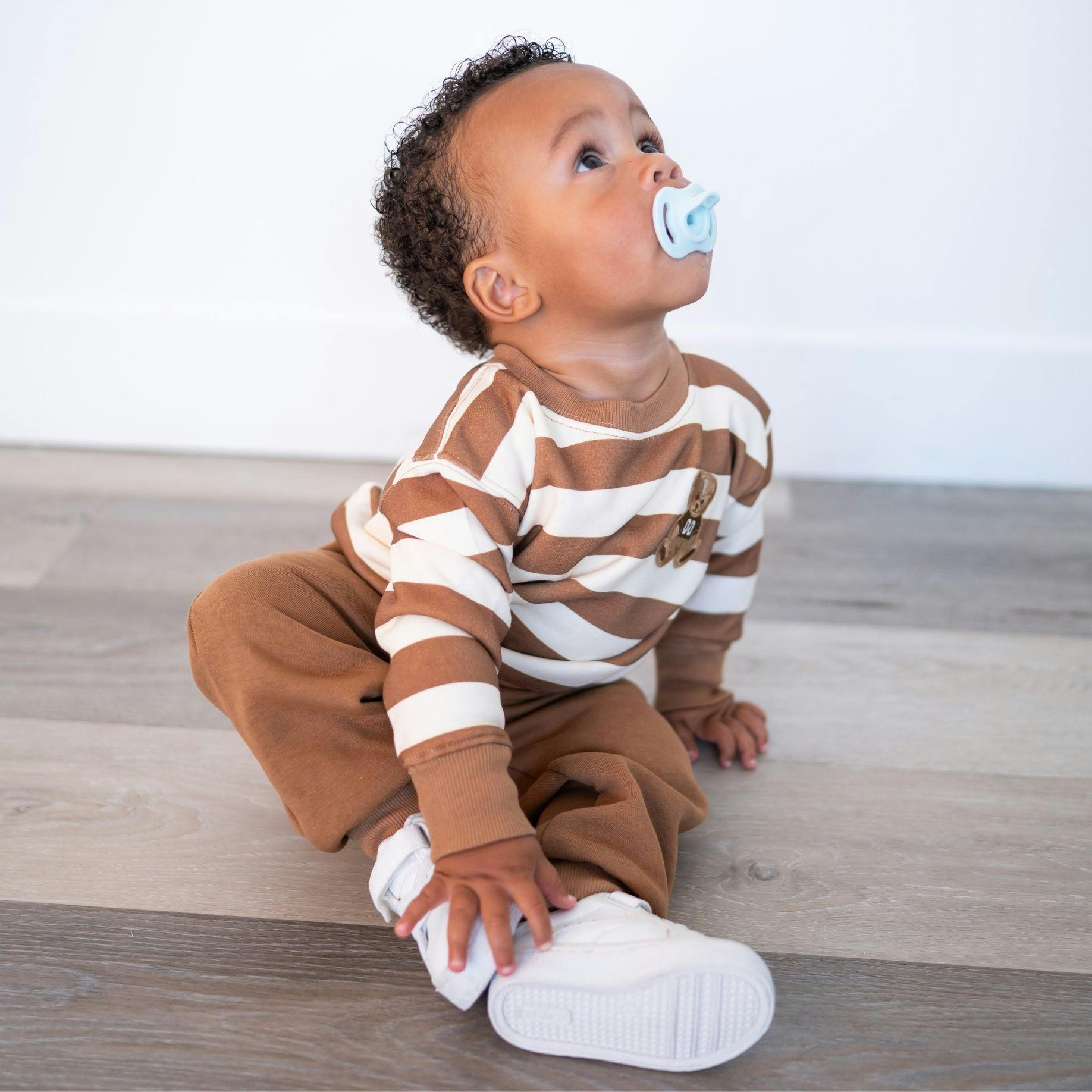 Teddy Bear Patch Sweatshirt & Jogger Set