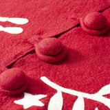 Handmade  Felt Branches and Stars Red Christmas Tree Skirt 60"