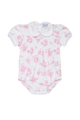 Pink Toile Smocked Bubble