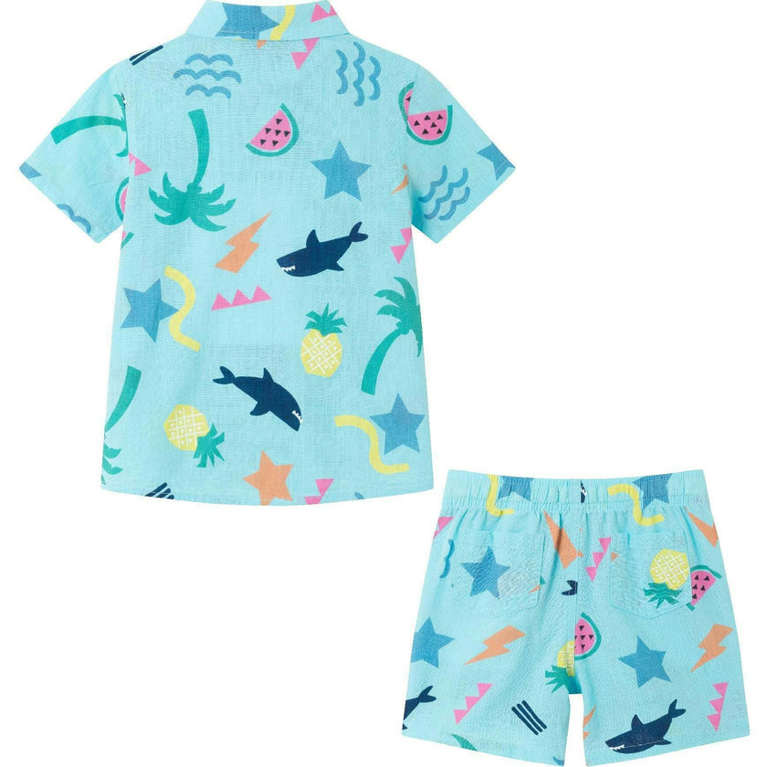 Kids 2-Piece Fun Print Matching Buttondown Set