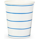 Cobalt Frenchie Striped 9 oz Cups