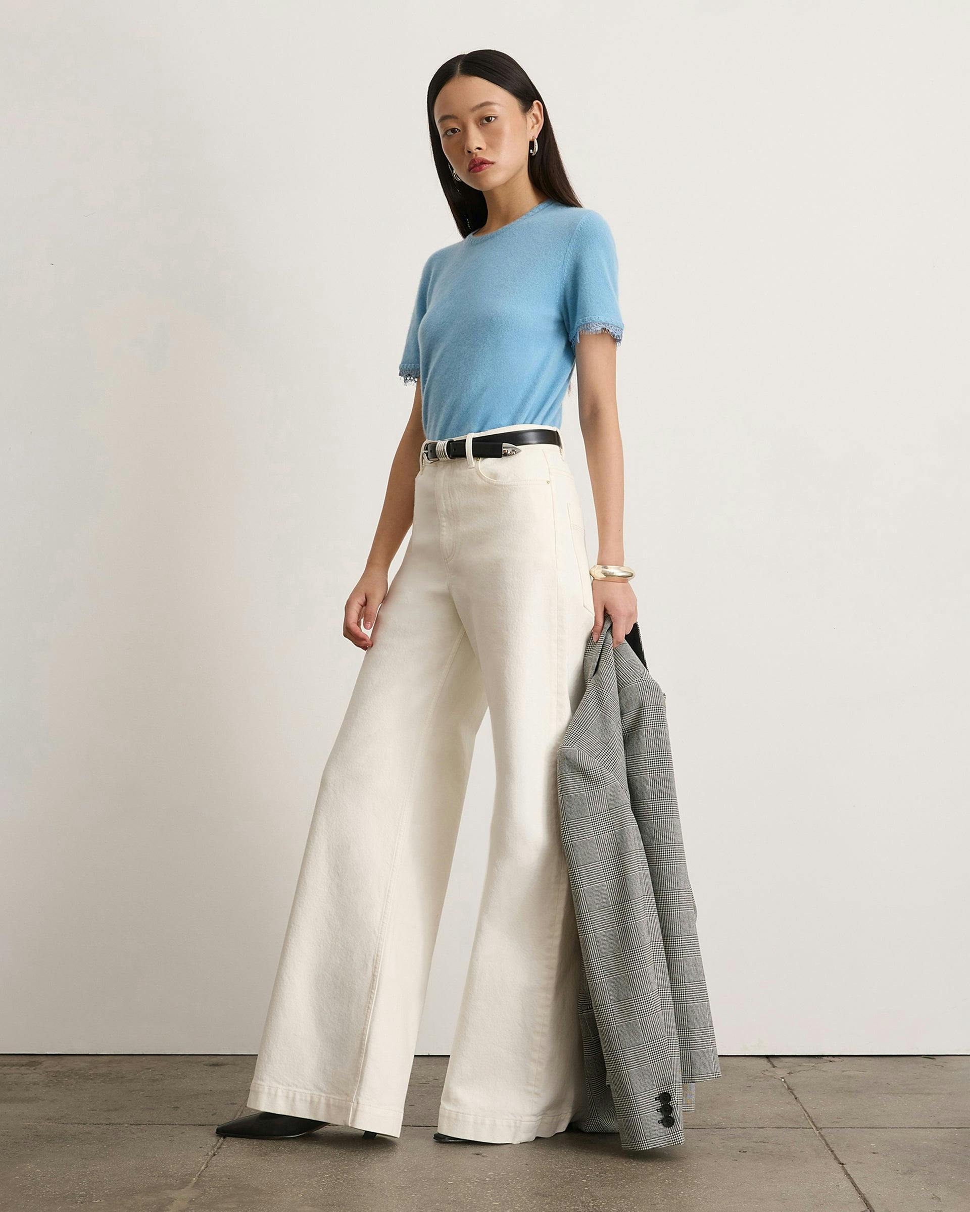 Dailey Cashmere Top with Lace