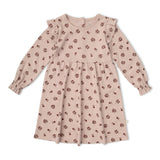 Organic Ruffle Sleeve Dress - Rosebud