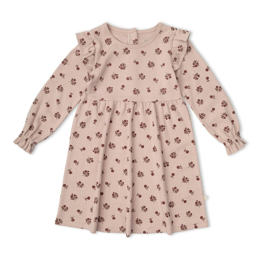 Organic Ruffle Sleeve Dress - Rosebud