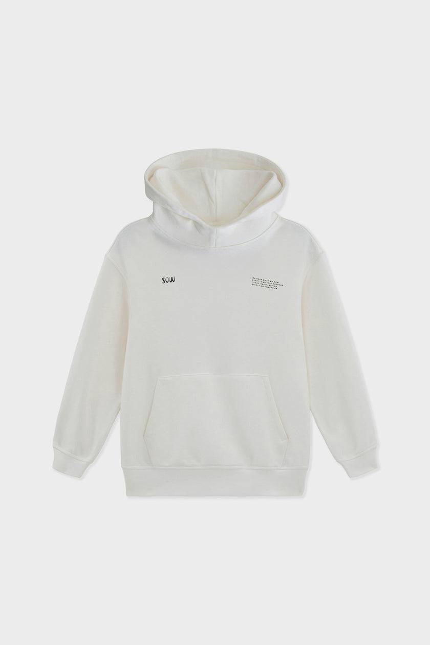 Relaxed Cotton Hoodie With Print