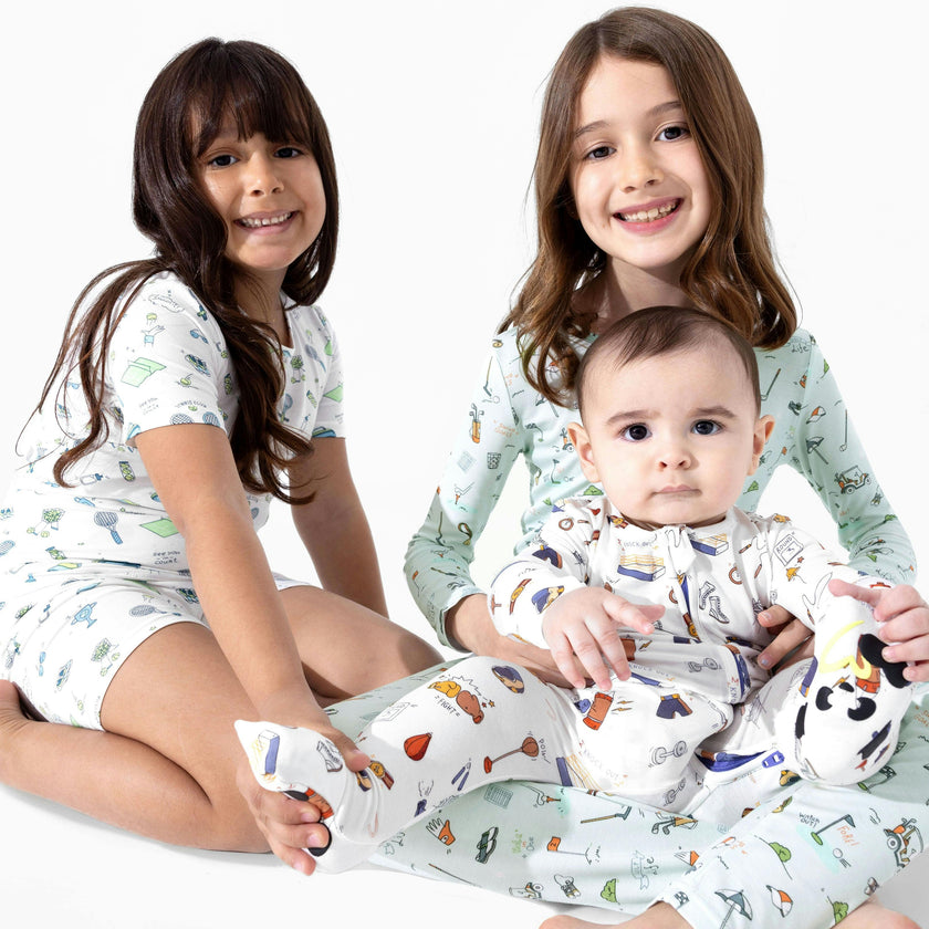 Tennis Bamboo Kids Pajama Short Set
