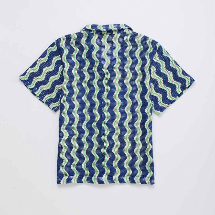 WAVY MESH SHIRT BLUE