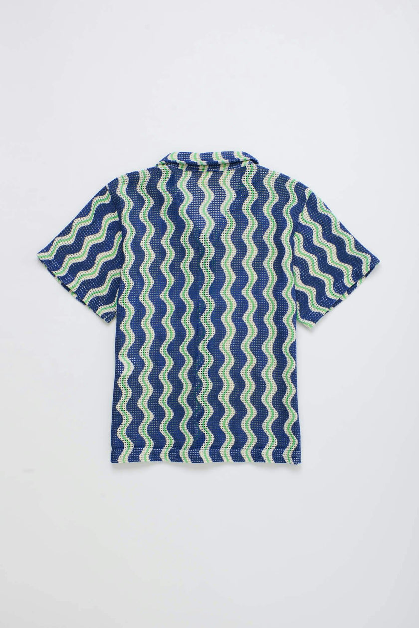 WAVY MESH SHIRT BLUE