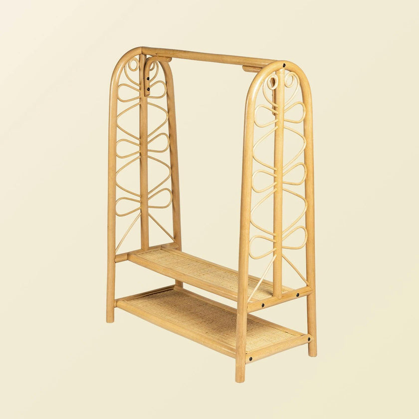 Handcrafted - Belle Kids Montessori Clothing Rack (Natural) - Rattan Wicker