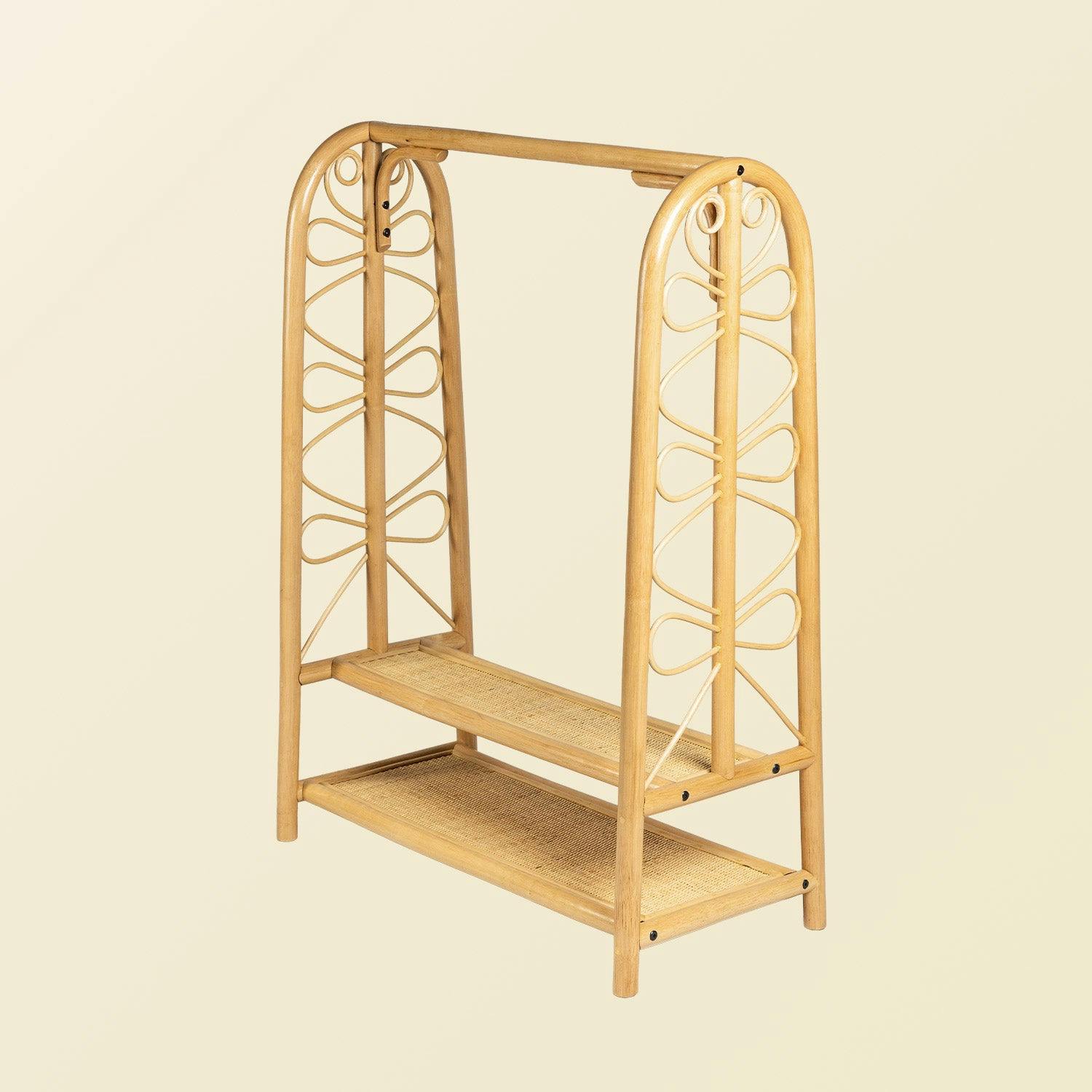 Handcrafted - Belle Kids Montessori Clothing Rack (Natural) - Rattan Wicker