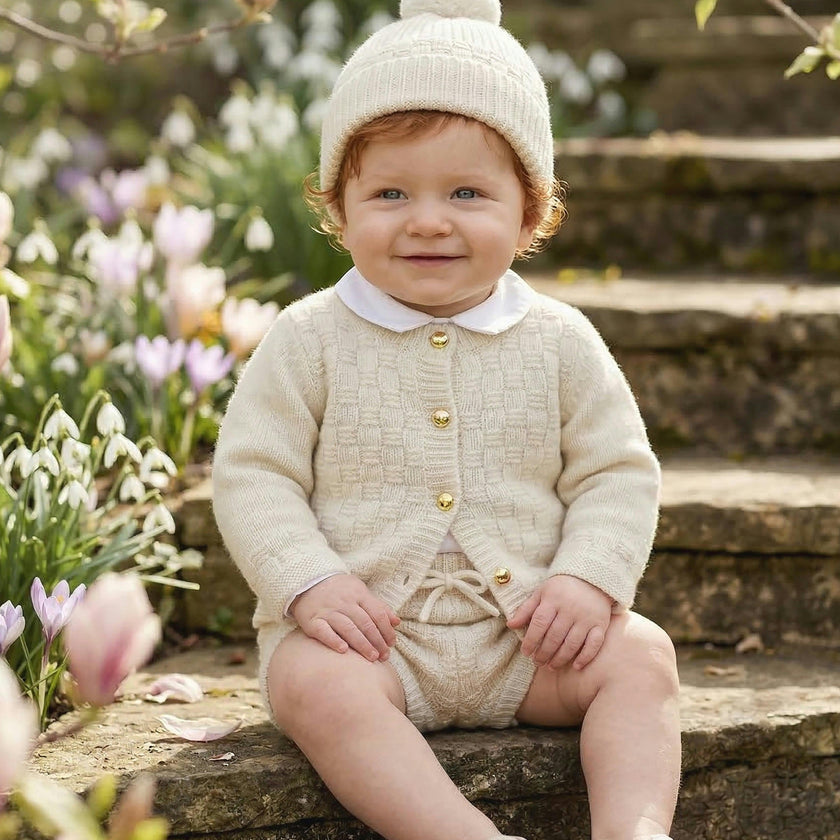 The Aspen Cashmere Baby Beanie | Cream