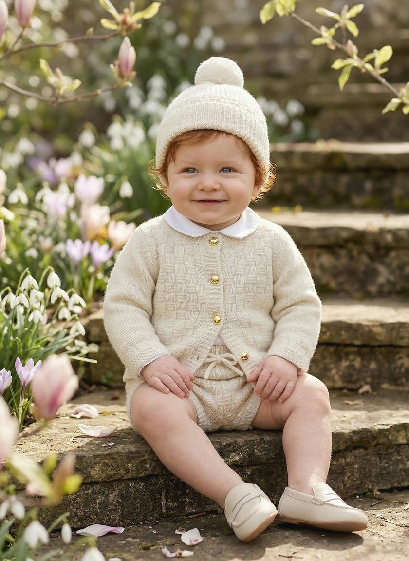 The Aspen Cashmere Baby Beanie | Cream