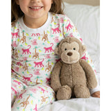 The Organic Long Sleeve Pajama Set [Monkeying Around Pink]