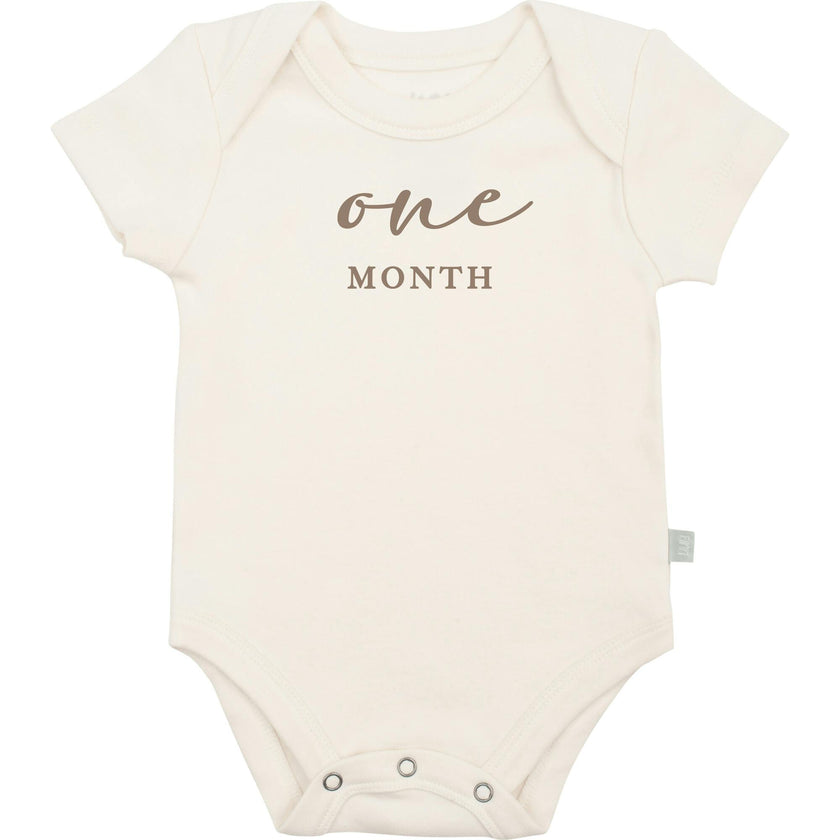 graphic bodysuit | one month milestone taupe