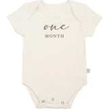 graphic bodysuit | one month milestone taupe
