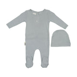 Simple Pointelle Footie and Beanie Set
