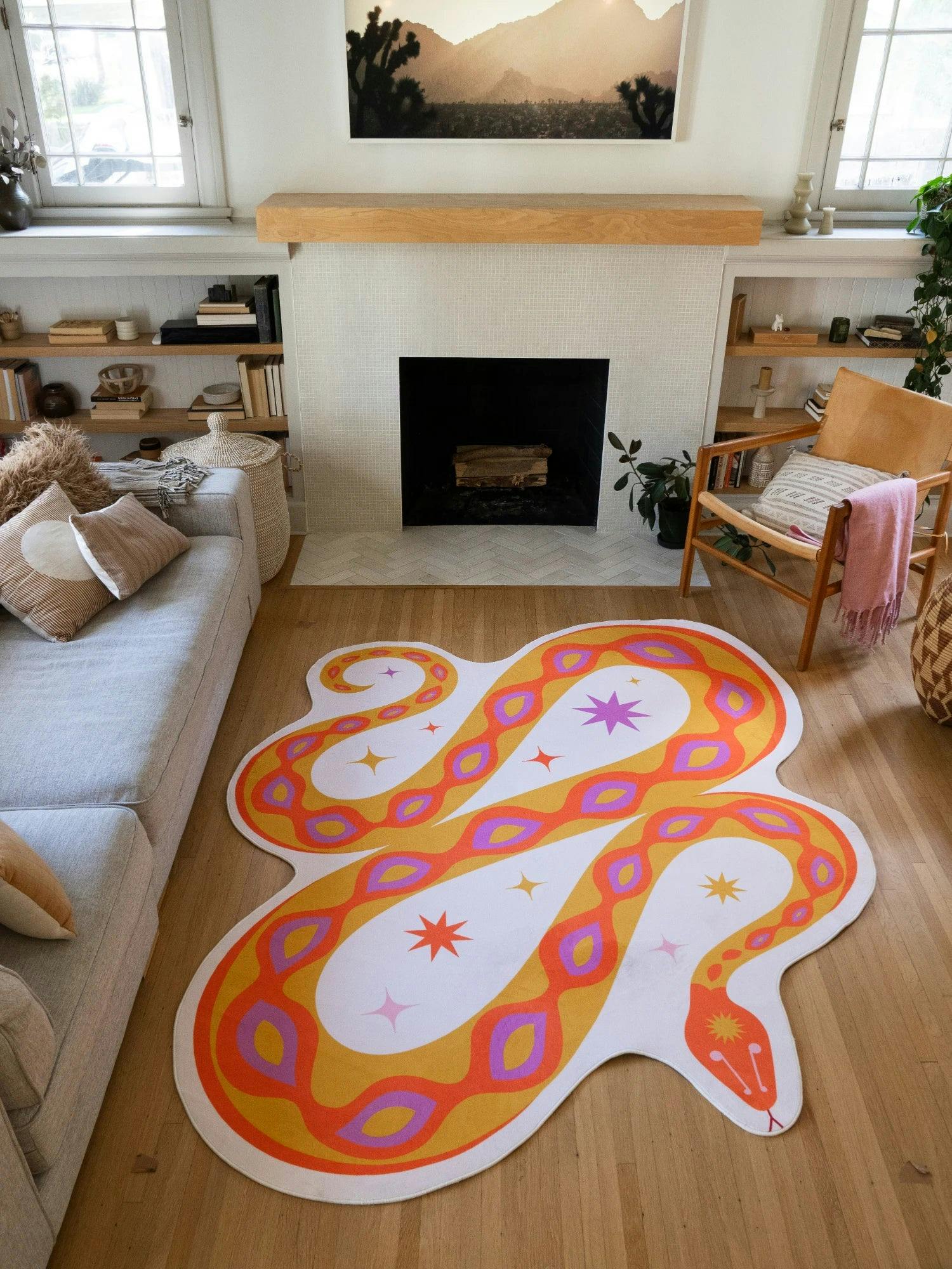 Abstract Snake Rug by Jessica Miller