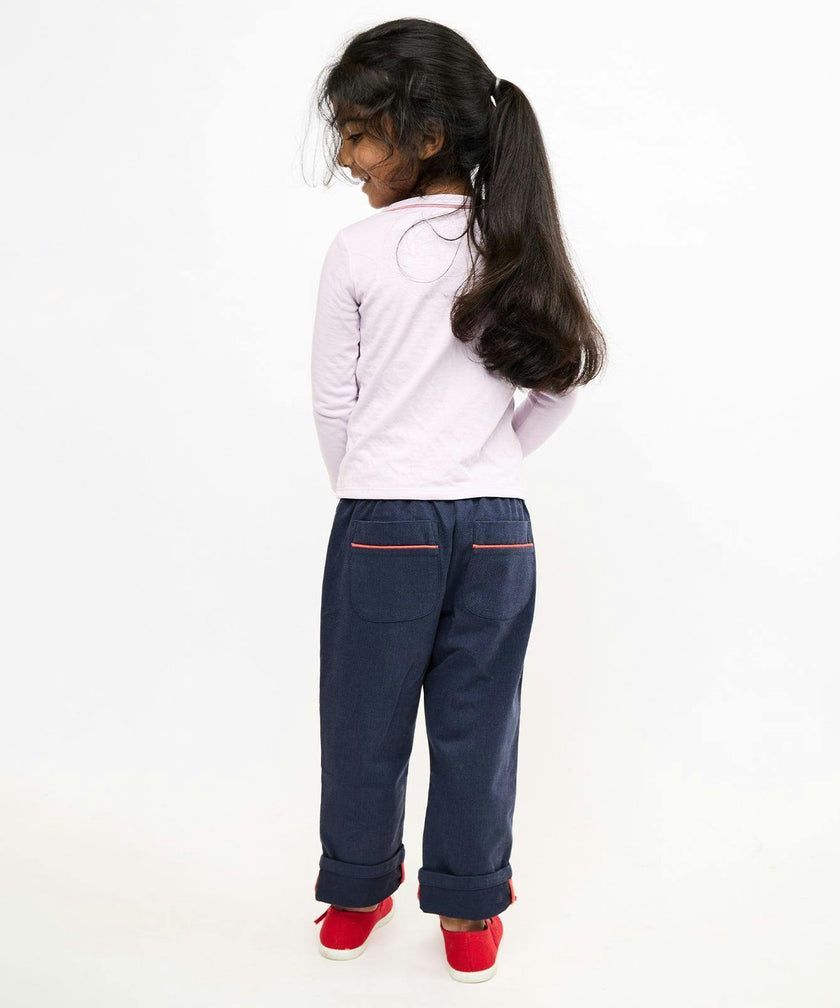 Bowie Pant, Navy with Red Drawcord