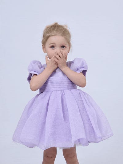 Purple Brixton Puff-Sleeve Party Dress
