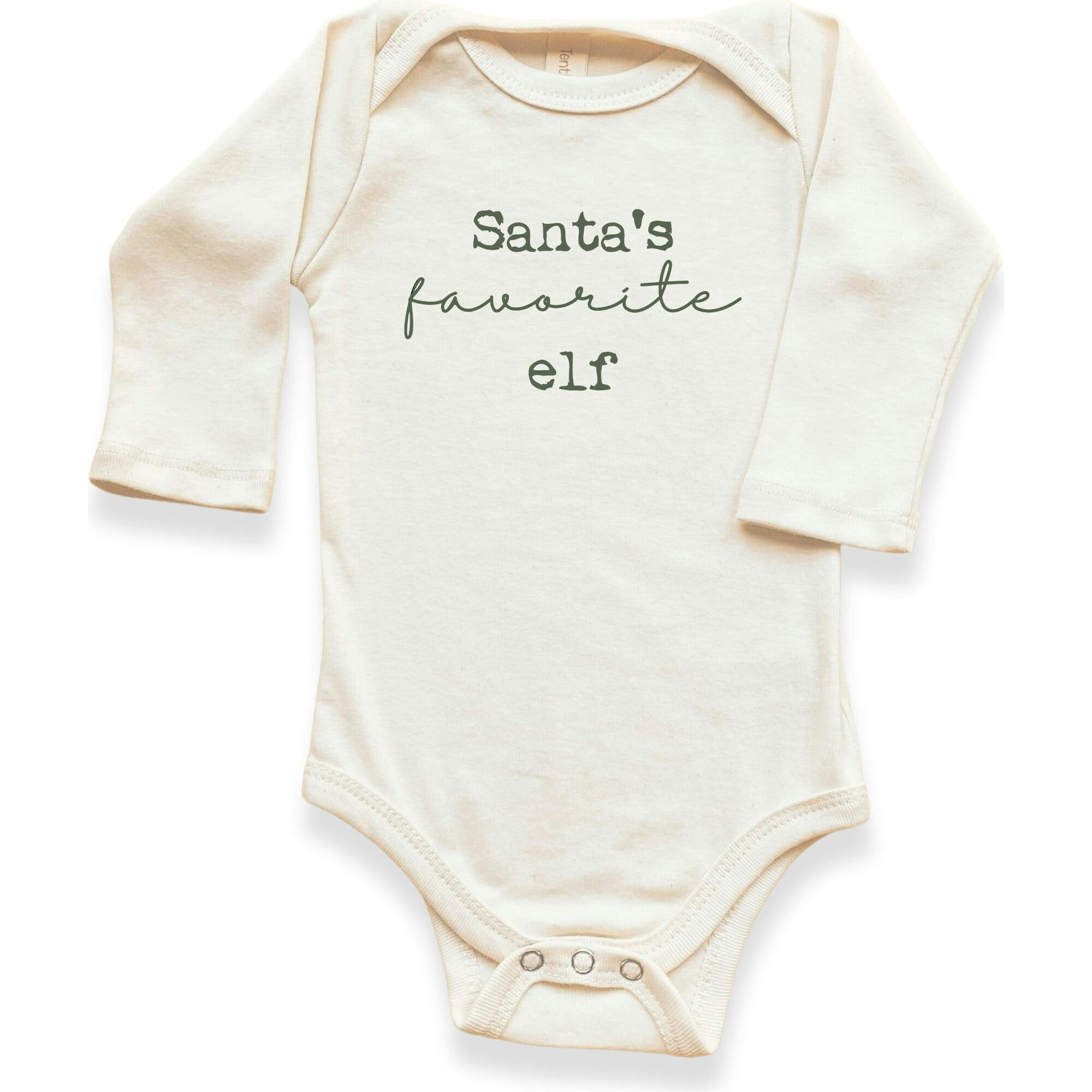 Santa's Favorite Elf Organic Baby Bodysuit Long Sleeve