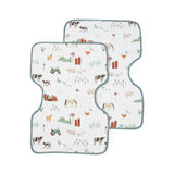 Cotton Muslin Burp Cloth 2 Pack - Farmyard