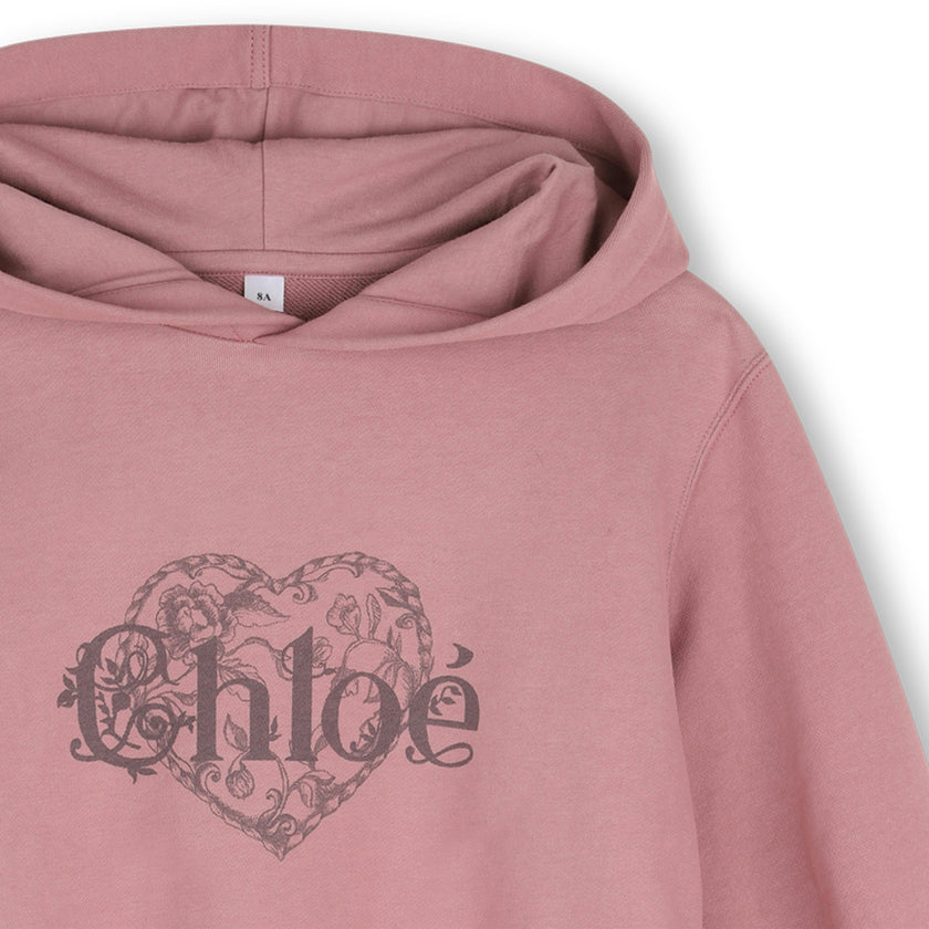 Pink Heart Logo Hoodie Dress