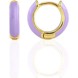 Enamel Huggie Hoop Earrings