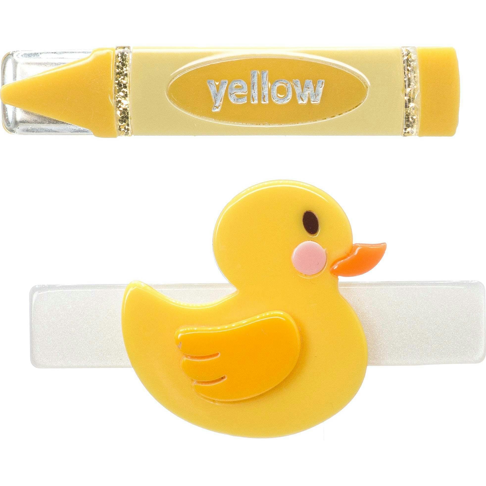 Duck Crayon Yellow Hair Clips -BTS
