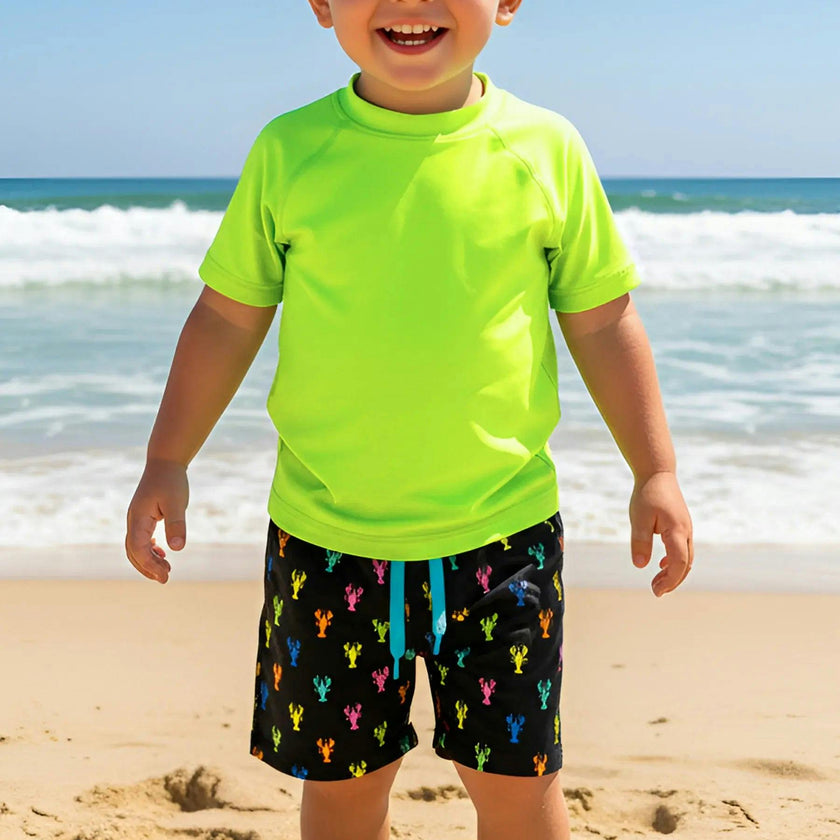 Zuma Boys Neon Lime Short Sleeve Rashguard