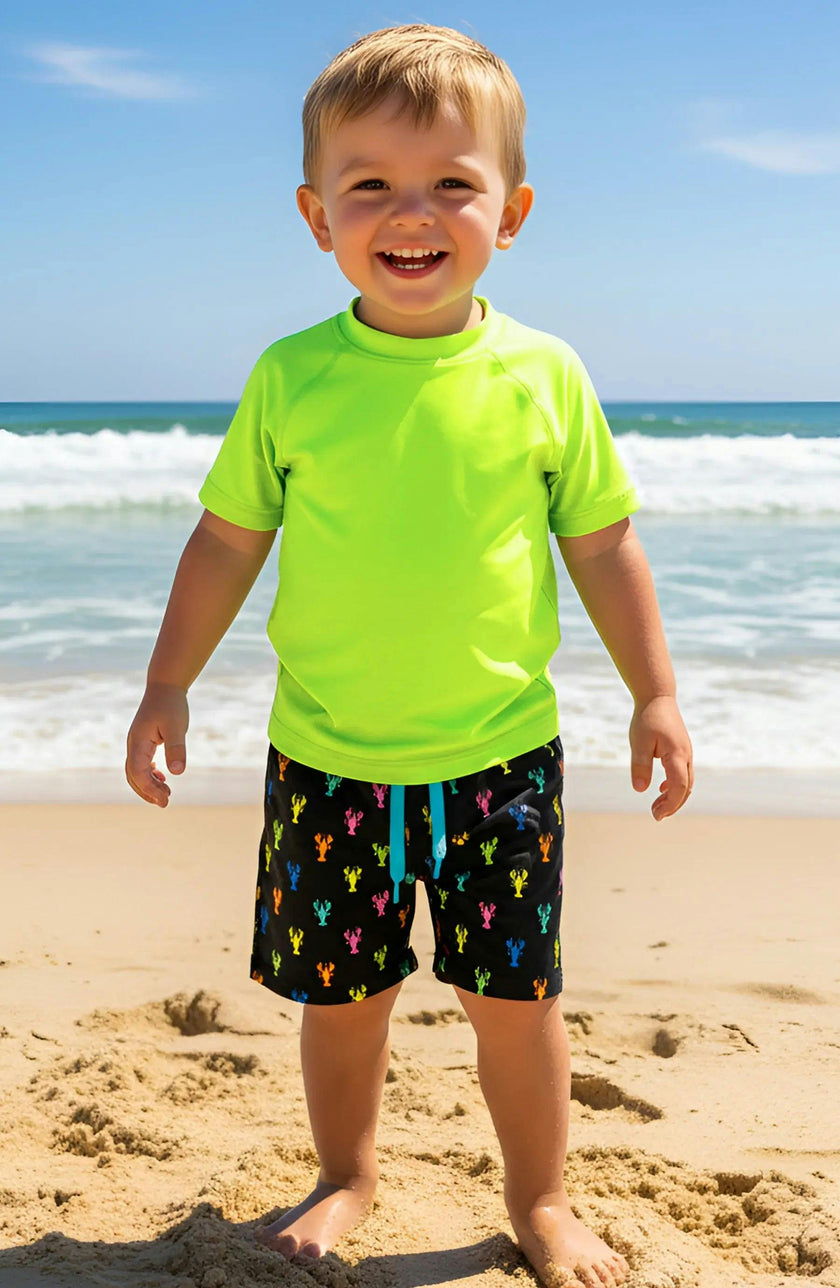 Zuma Boys Neon Lime Short Sleeve Rashguard