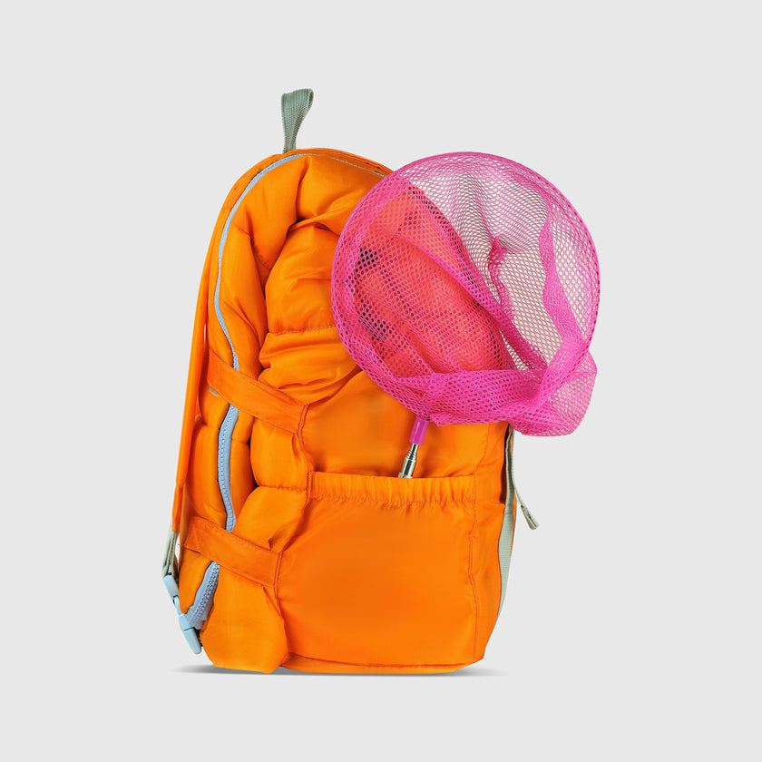 Sleep-N-Pack: Packable Sleeping Bag, Little Kid 3-6 yrs - Tangelo/Glow-In-The-Dark Dinosaurs