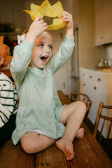 London Dress - Sage Stripe