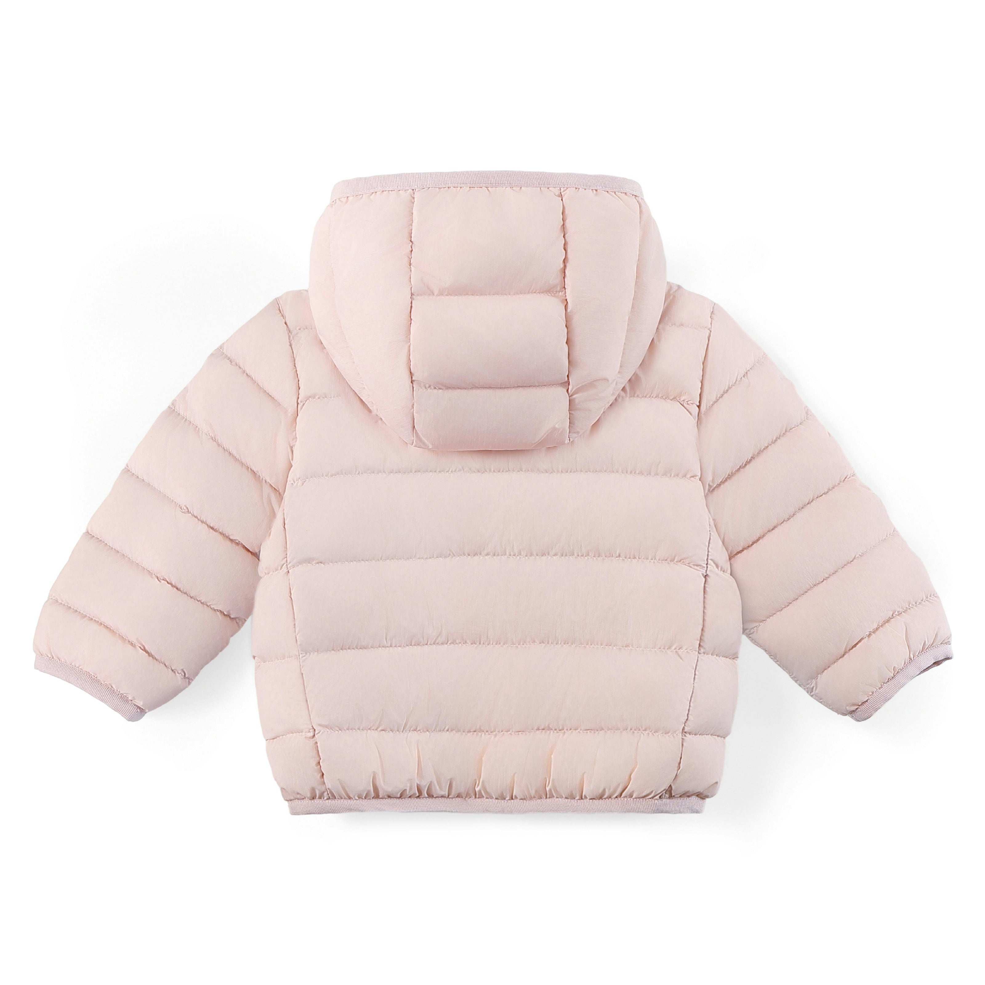 Pink Down Quilted Hooded Puffer Jacket