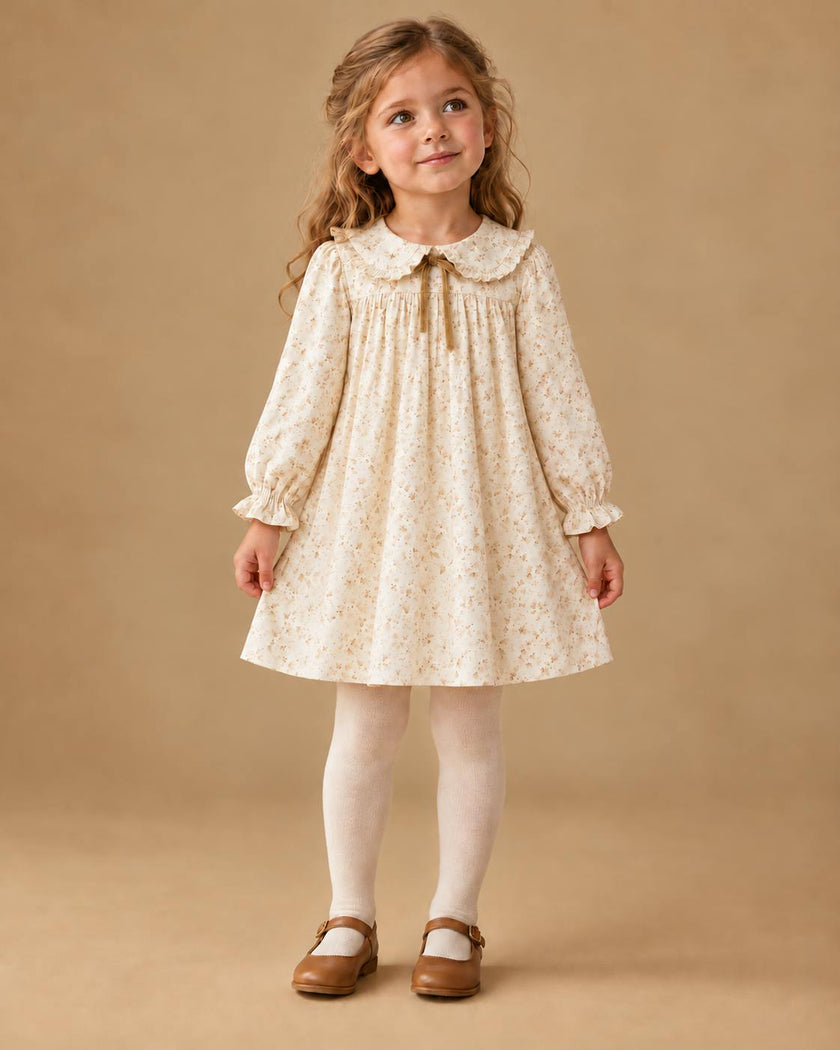 Leela Dress Pink Gold Floral
