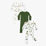 Classic Green Christmas Bundle - Bamboo Convertible Footies