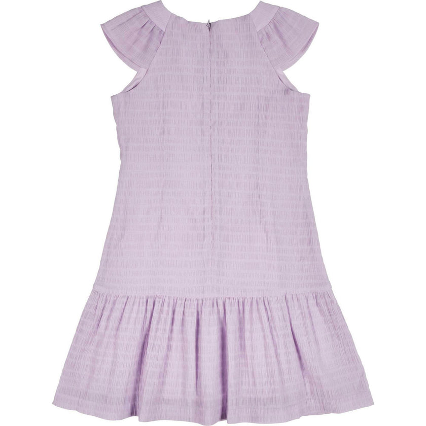 Crinkle Lawn Dress With Shirred Hem Ruffle