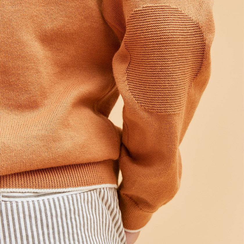 Rust Cotton Polo Jumper