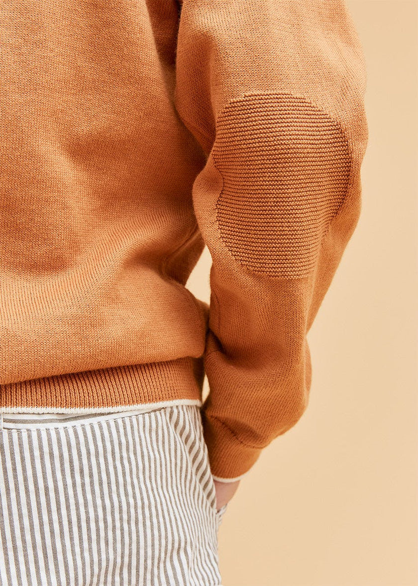 Rust Cotton Polo Jumper
