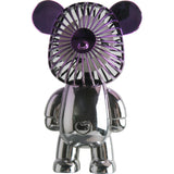 Portable Rechargable Fan w 3 Speeds Silver