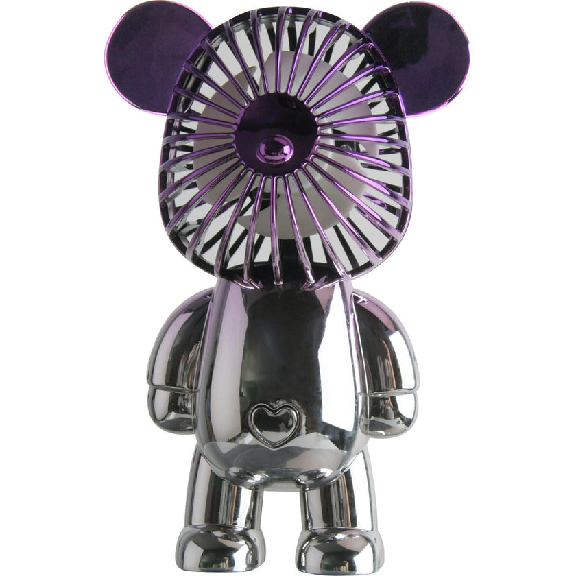 Portable Rechargable Fan w 3 Speeds Silver